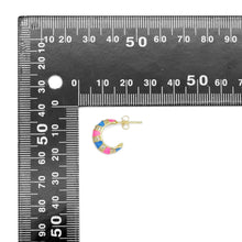 Load image into Gallery viewer, CZ Colorful Enamel Cute Huggie Earrings, Sku#A166