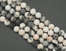 Load image into Gallery viewer, Matt Pink Zebra Jasper Round Smooth Beads, Sku#U1313