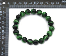 Load image into Gallery viewer, Natural Green Tiger Eye Round Smooth Stretchy Bracelet, Sku#