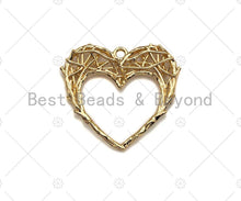 Load image into Gallery viewer, Filigree Gold Lacy Charm, Star/Heart/Round/Oval Shape Brushed Gold Twisted Wire Charm Pendants for Earrings necklace making, sku#CP05