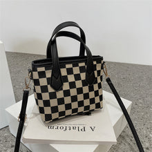 Load image into Gallery viewer, Women's Houndstooth Shoulder Bag | Checkered Wool Crossbody Handbag &amp; Messenger Tote