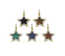 Load image into Gallery viewer, Gold CZ Five Point Star Gemstone Charm, Sku#LX101