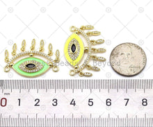 Load image into Gallery viewer, CZ Micro Pave Enamel Colorful Evil Eye With Teardrop Shape Pendant, 18K Gold Filled Evil Eye Charm,Necklace Bracelet Charm Pendant,Sku#L636