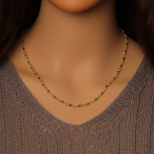 Load image into Gallery viewer, Geen Stone Rosary chain by feet/yard, HX16