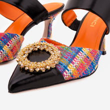 Load image into Gallery viewer, The Valencia Multicolor Leather Women Jewel Heel Mule Sandal