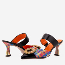 Load image into Gallery viewer, The Valencia Multicolor Leather Women Jewel Heel Mule Sandal