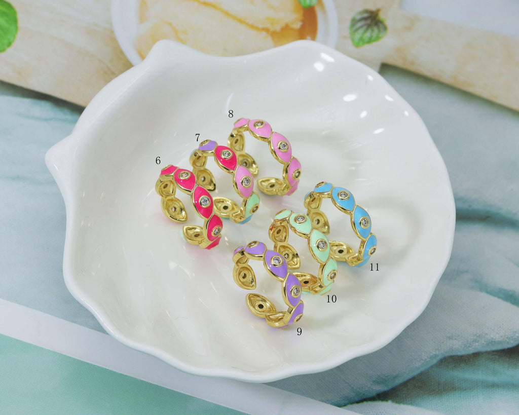 Evil Eye Stackable ring, Sku#X305
