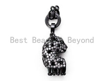Load image into Gallery viewer, CZ Micro Pave Leopard Head Pendant/Enchancer, sku#L161