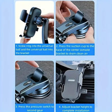 Load image into Gallery viewer, Adjustable Car Phone Holder – Suction Cup Dashboard Mount, Anti-Slip Grip, iPhone &amp; Android