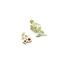 Load image into Gallery viewer, CZ Cherry Flower Crown clover Charm Pendant,Sku#LK1258