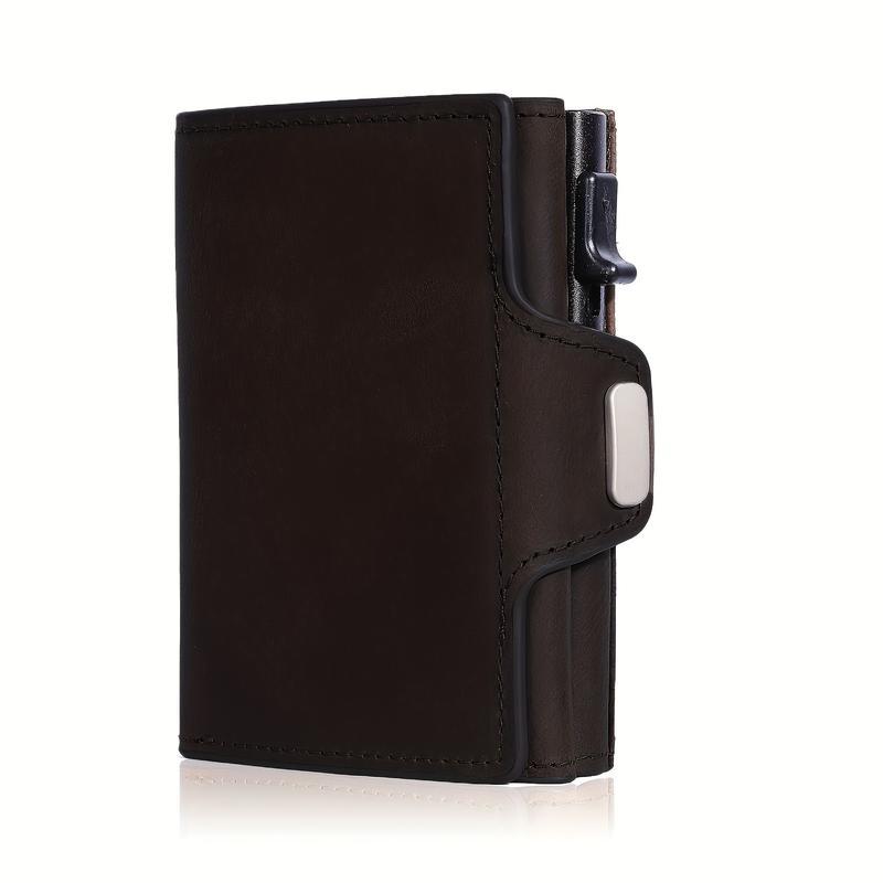 Premium Vintage Men's Leather Card Holder Wallet - RFID Blocking Slim Minimalist Design