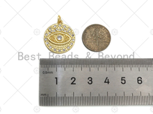 Load image into Gallery viewer, Gold Silver CZ Evil Eye Charm, Sku#L415