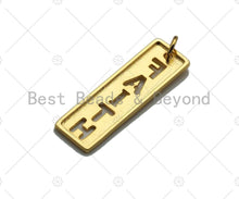 Load image into Gallery viewer, CZ Micro Pave Hollow Out Faith On Bar Pendant/Charm,Rectangle Cubic Zirconia Pendant, Silver/Gold /Rose Gold/Black Tone,10x29mm,Sku#ML07