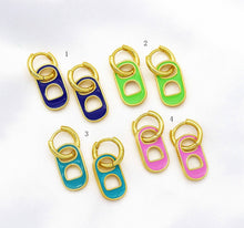 Load image into Gallery viewer, CZ Enamel Soda POP Earrings, Sku#CL23