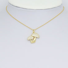 Load image into Gallery viewer, Clear CZ Gold Mushroom Shape Charm Pendant, Sku#LX743