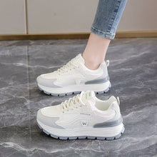 Load image into Gallery viewer, Women's Lace-Up PU Leather Sneakers | Thick Non-Slip Rubber Sole | Casual Low-Top Shoes