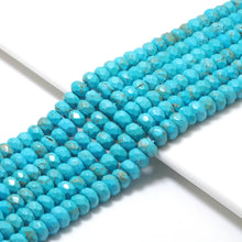 Load image into Gallery viewer, Faceted Rondelle Blue Turquoise Beads, 2x4mm/4x6mm/5x8mm, Sku#U1591