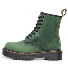 Load image into Gallery viewer, Women's British-Style Full-Grain Leather Biker Boots – Square Heel, Round Toe, Lace-Up