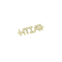 Load image into Gallery viewer, Gold Clear CZ Faith Word Connector Charm Pendant, Sku#A358