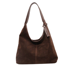 Load image into Gallery viewer, Women's Large-Capacity Tote Bag – Minimalist PU Leather Bucket Bag with Patchwork Detail