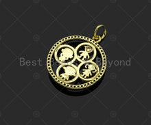Load image into Gallery viewer, Gold Filled CZ Micro Pave Cute Baby On Round Ring Shape Pendant,18K Gold Filled Girl Boy Charm, Necklace Bracelet Pendant,20x24mm,Sku#LD99