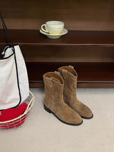 Load image into Gallery viewer, Women's Chunky Heel Ankle Boots – Slip-On Mid-Calf Block Heel Boots