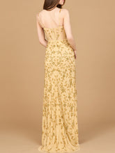 Load image into Gallery viewer, Beaded Corset Gown with Slit
