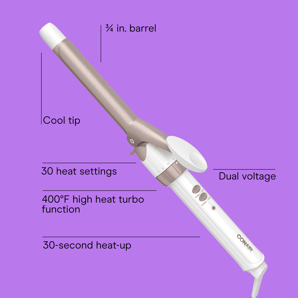 Conair Double Ceramic 3/4" Hair Curling Iron, Rose Gold
