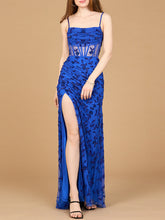 Load image into Gallery viewer, Beaded Corset Gown with Slit
