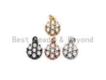 Load image into Gallery viewer, CZ Micro Pave Round Coin Shaped Flower Pendant/Charm, Cubic Zirconia Pendant Charm,9x11mm,sku#F916