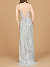 Load image into Gallery viewer, Beaded Lace-up Dress with Slit