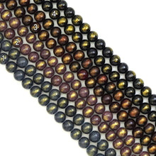Load image into Gallery viewer, Jade with Golden Line Round Smooth Beads, Sku#U1890