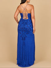 Load image into Gallery viewer, Lace Up Open Back Beaded Dress