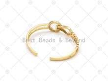 Load image into Gallery viewer, CZ Micropave Buckle Bangle Bracelet, 18K Gold Filled CZ Buckle Cuff Bracelet, Open Bracelet, Fashion Jewelry, Sku#LK487