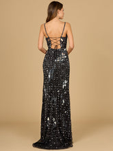 Load image into Gallery viewer, Mirror Beaded Gown With High Slit
