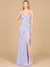 Load image into Gallery viewer, Mirror Beaded Gown With High Slit