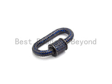 Load image into Gallery viewer, Fully CZ Micro Pave Oval Screw Clasp, Pave Clasp, Green/Fuchsia/Cobalt/Turquoise/Purple/Orange Color Carabinar Clasp,14x29mm,sku#H150