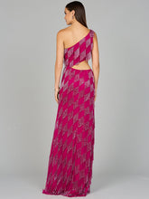 Load image into Gallery viewer, One Shoulder Fringe Gown