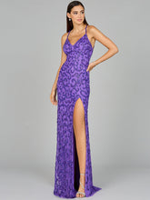 Load image into Gallery viewer, Sultry Beaded Gown with Slit