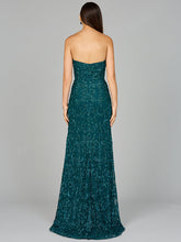 Load image into Gallery viewer, Beaded Strapless Dress with Slit