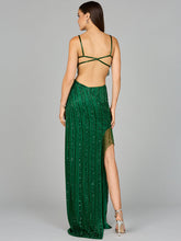 Load image into Gallery viewer, Cutout Beaded Gown with Fringes