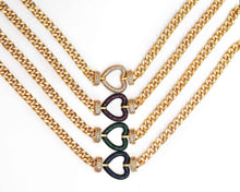Load image into Gallery viewer, Gold Cuban Chain Heart Necklace, sku#CL18