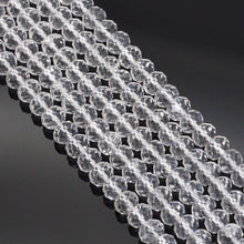 Load image into Gallery viewer, Genuine Quartz Rondelle Faceted Beads, 4x6mm/4x8mm. Sku#U1593