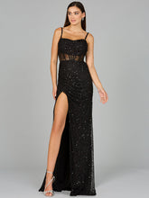 Load image into Gallery viewer, Elegant Corset Gown with Slit