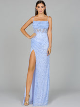 Load image into Gallery viewer, Elegant Corset Gown with Slit