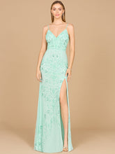 Load image into Gallery viewer, Body Con V-Neck Beaded Gown