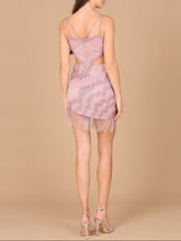 Load image into Gallery viewer, Asymmetrical Cocktail Fringe Dress