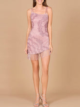 Load image into Gallery viewer, Asymmetrical Cocktail Fringe Dress