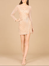 Load image into Gallery viewer, Long Sleeve V-Neck Cocktail Dress