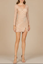 Load image into Gallery viewer, Long Sleeve V-Neck Cocktail Dress